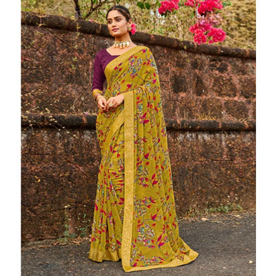 "Fancy Silk Saree Seymore Chandan - 10034 (Express Delivery) - Click here to View more details about this Product